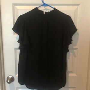 Apt. 9 Black Ruffle Sleeve black Blouse